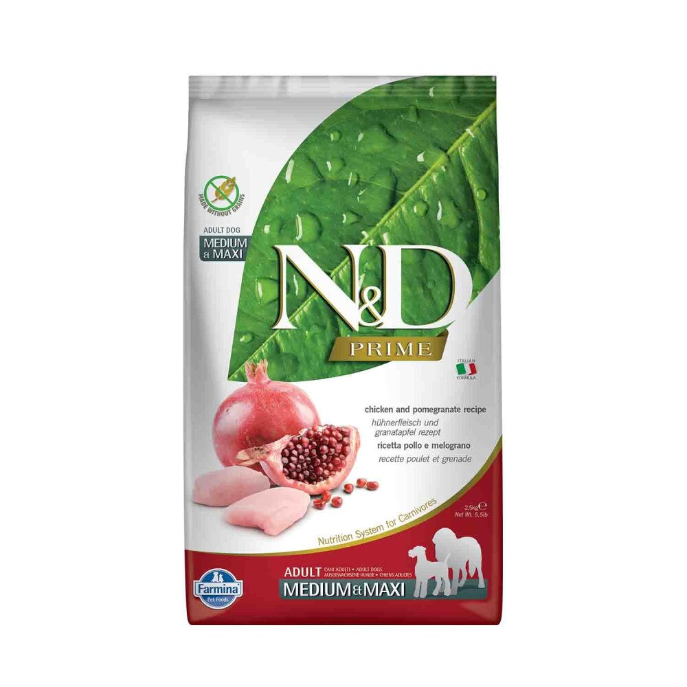 N&d Prime Tahılsız Tavuklu Narlı Orta Ve Büyük Irk Yetişkin Köpek Maması 2.5 KG | SRC: Barcode: 8010276036049